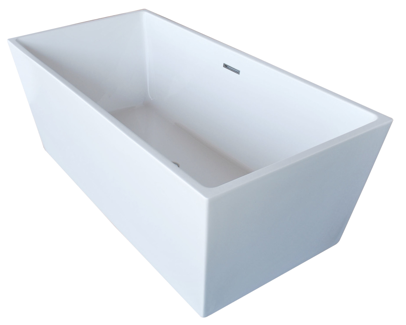 fjord 5 6 ft acrylic center drain freestanding bathtub in glossy white