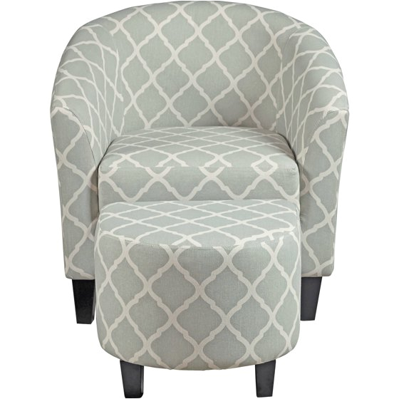 Cheap Grey Accent Chair Grey Upholstered Barrel Accent Chair & Ottoman Walmart