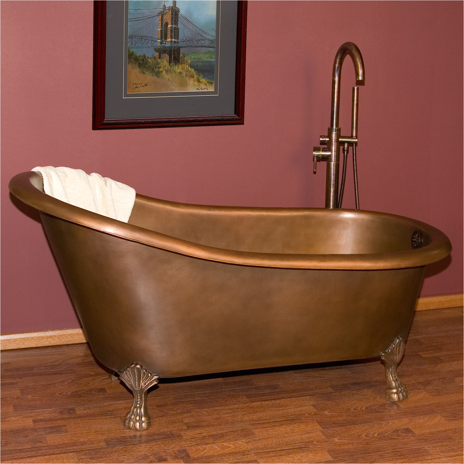 norah victorian copper slipper tub on claw feet