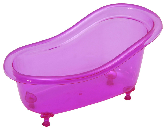 Claw Foot Bathtub Basket Counter Top Organizer Acrylic Clear Purple contemporary bathroom accessories