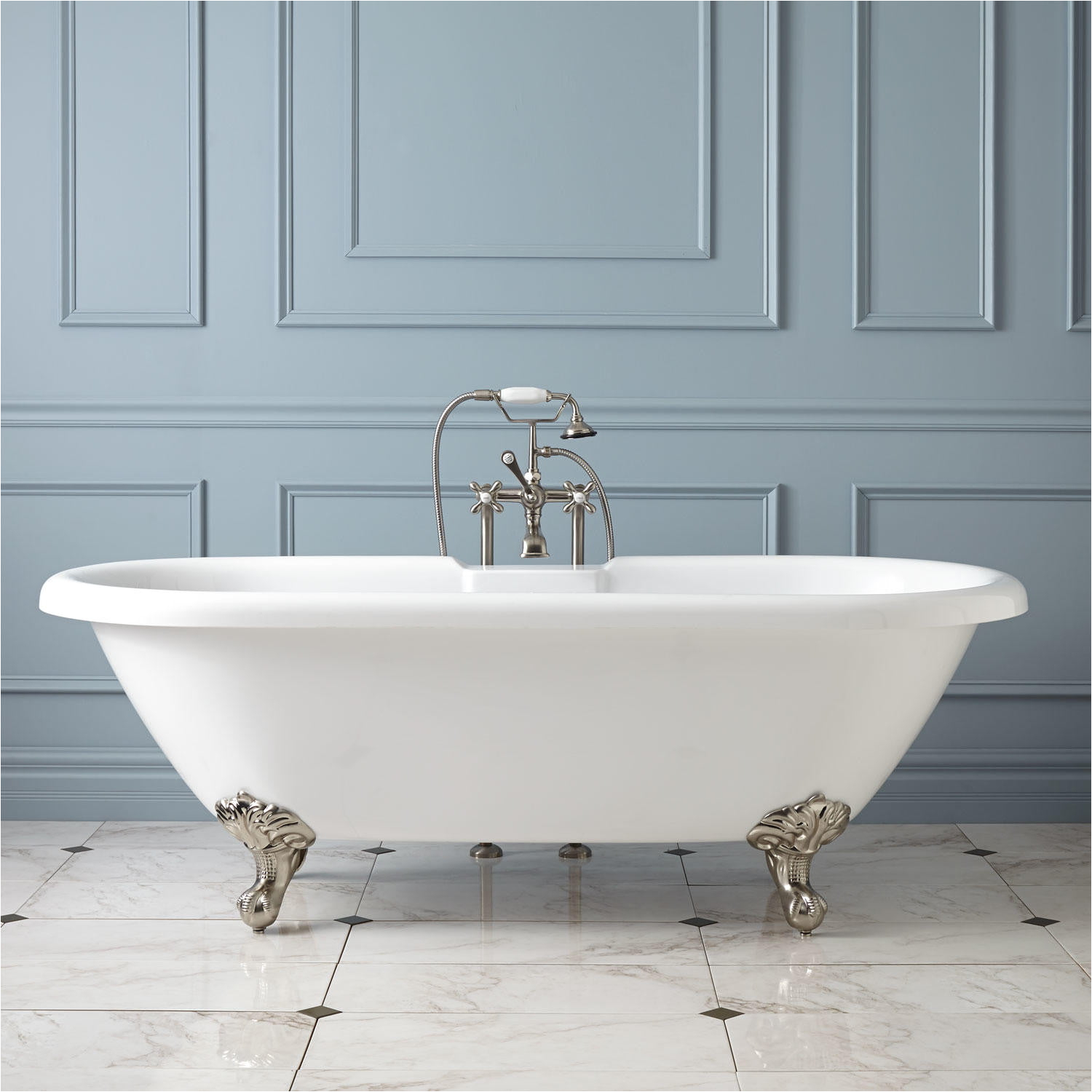 audrey acrylic double ended clawfoot tub on imperial feet