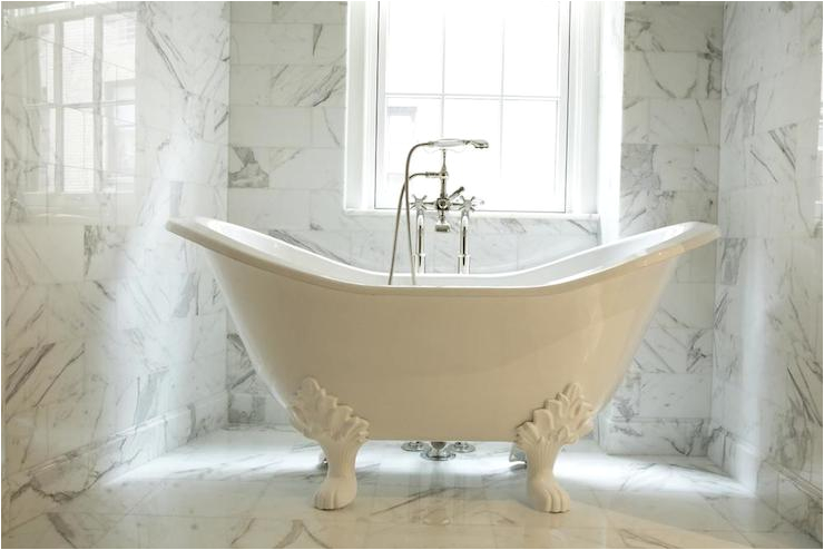 Claw Foot Bath On Tiles Shower with attached Tub Traditional Bathroom Grant K