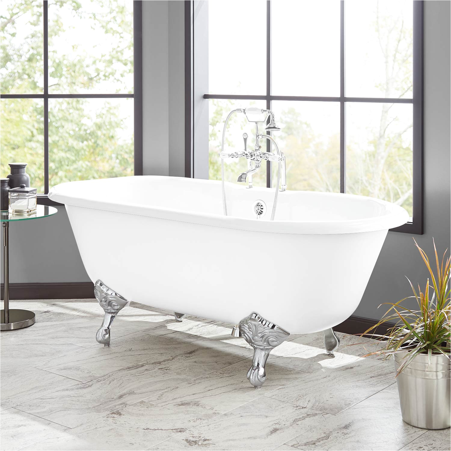 sanford cast iron dual clawfoot tub on imperial feet