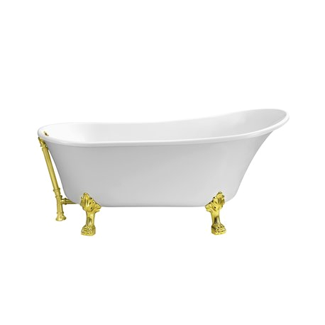 Clawfoot Bathtub 67 67" soaking Clawfoot Tub with External Drain