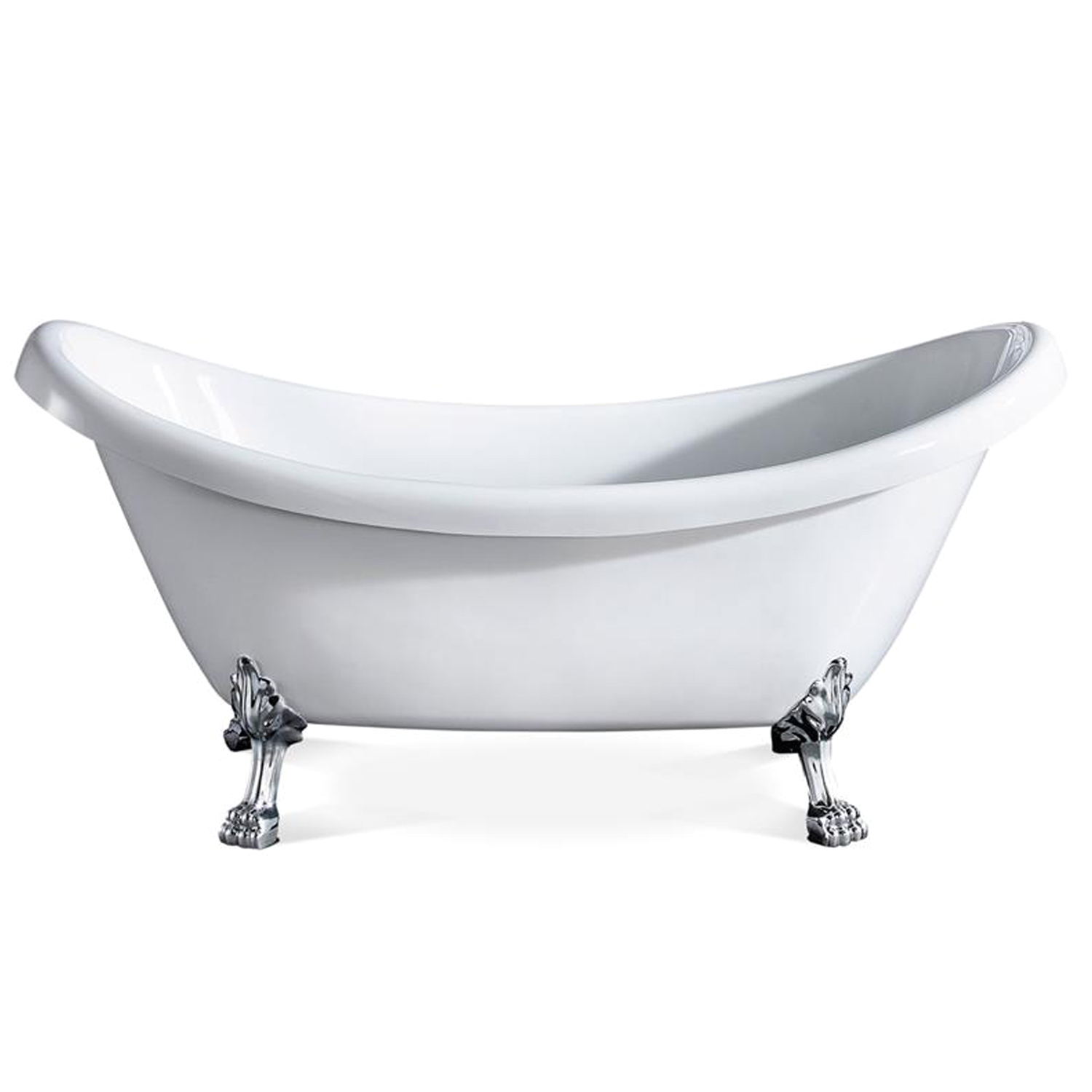 eviva stella 67 in white acrylic clawfoot bathtub