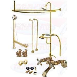 polished brass clawfoot tub faucet kit faucet shower enclosure whead drain supply