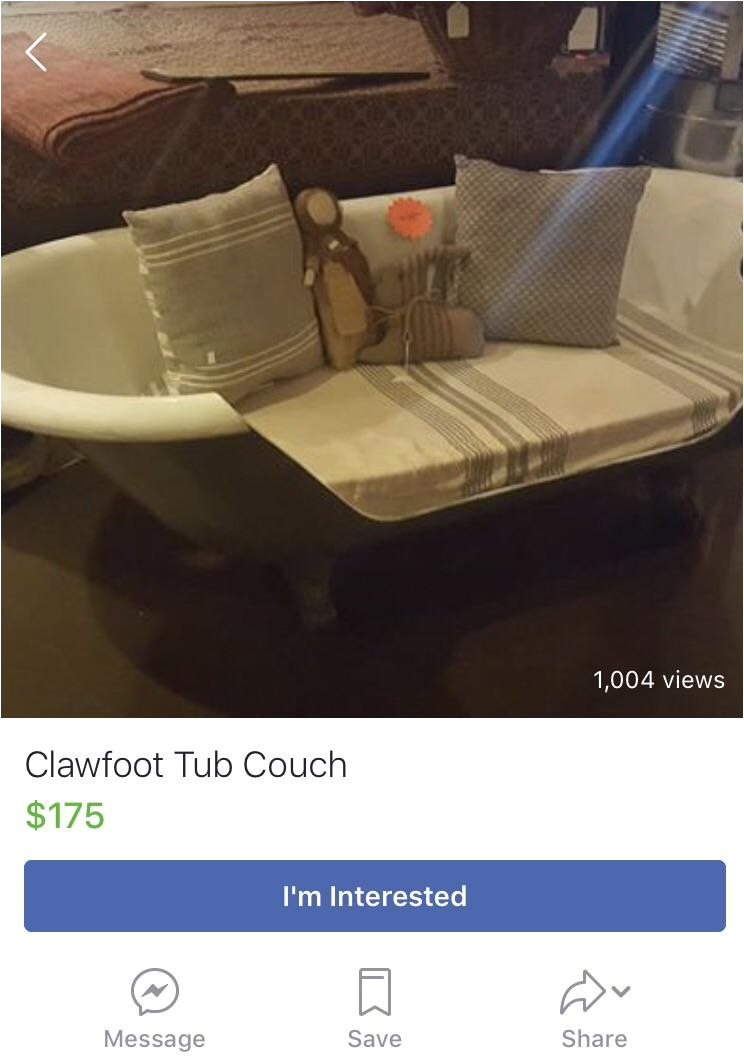 claw foot tub couch i cant image how
