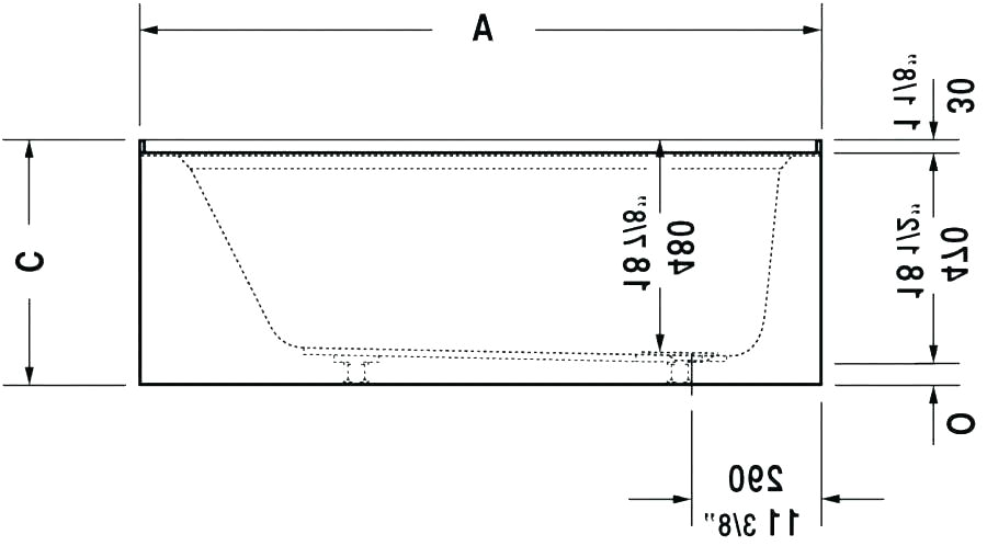 clawfoot tub sizes