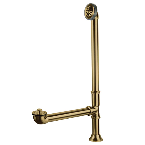 kingston brass polished brass clawfoot tub waste and overflow drain