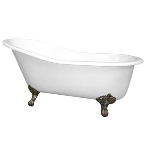 Clawfoot Bathtub Ebay 61" Small Cast Iron White Slipper Clawfoot Bathtub with