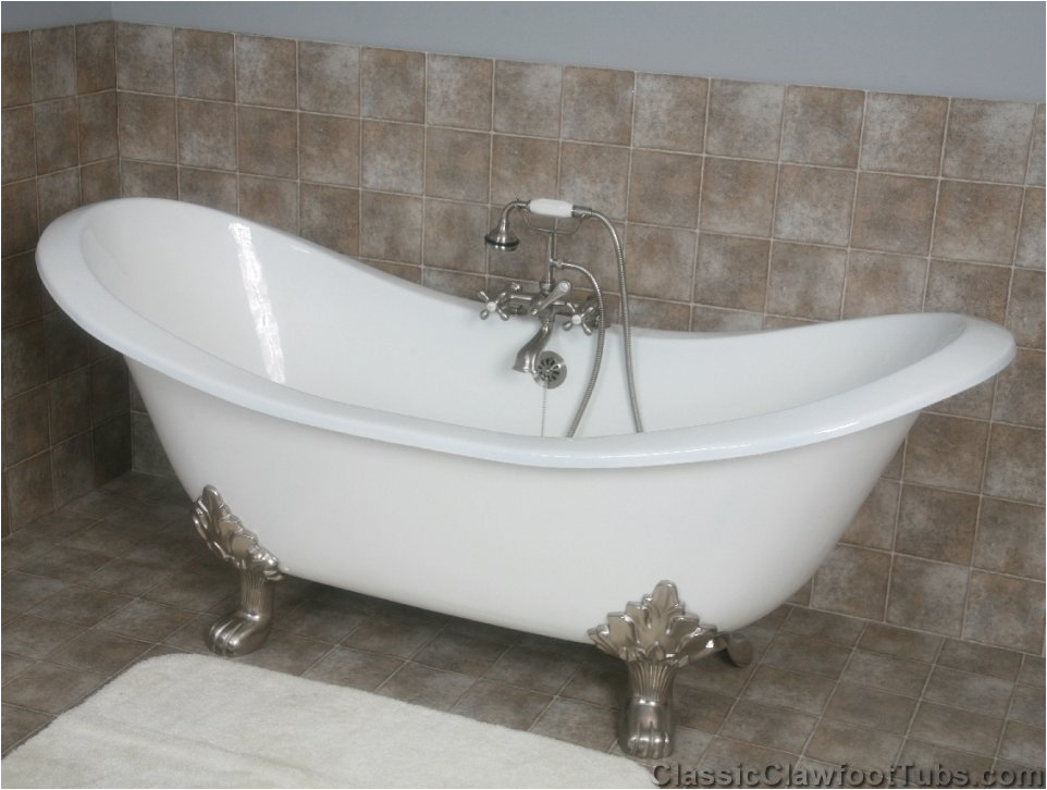 71 cast iron double ended slipper clawfoot tub