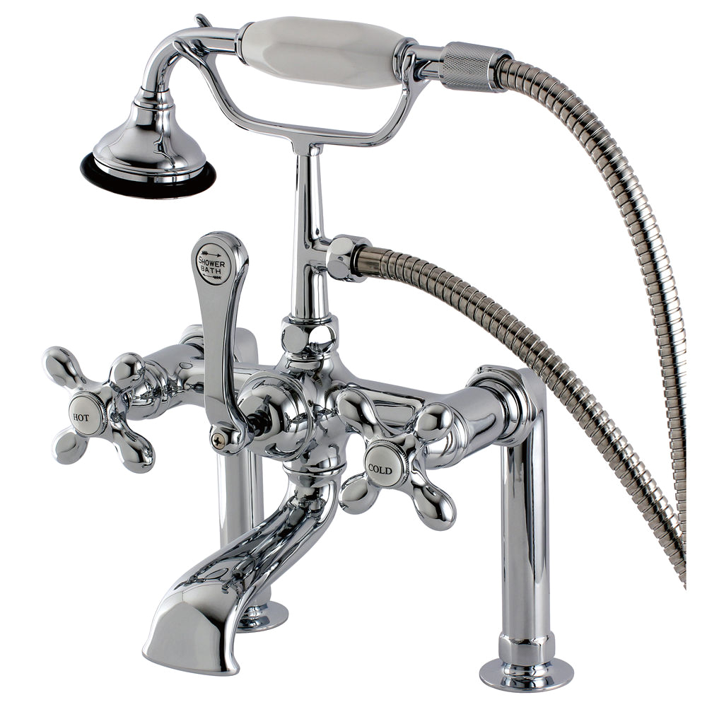 kingston brass ae110t1 aqua eden vintage deck mount clawfoot tub faucet polished chrome