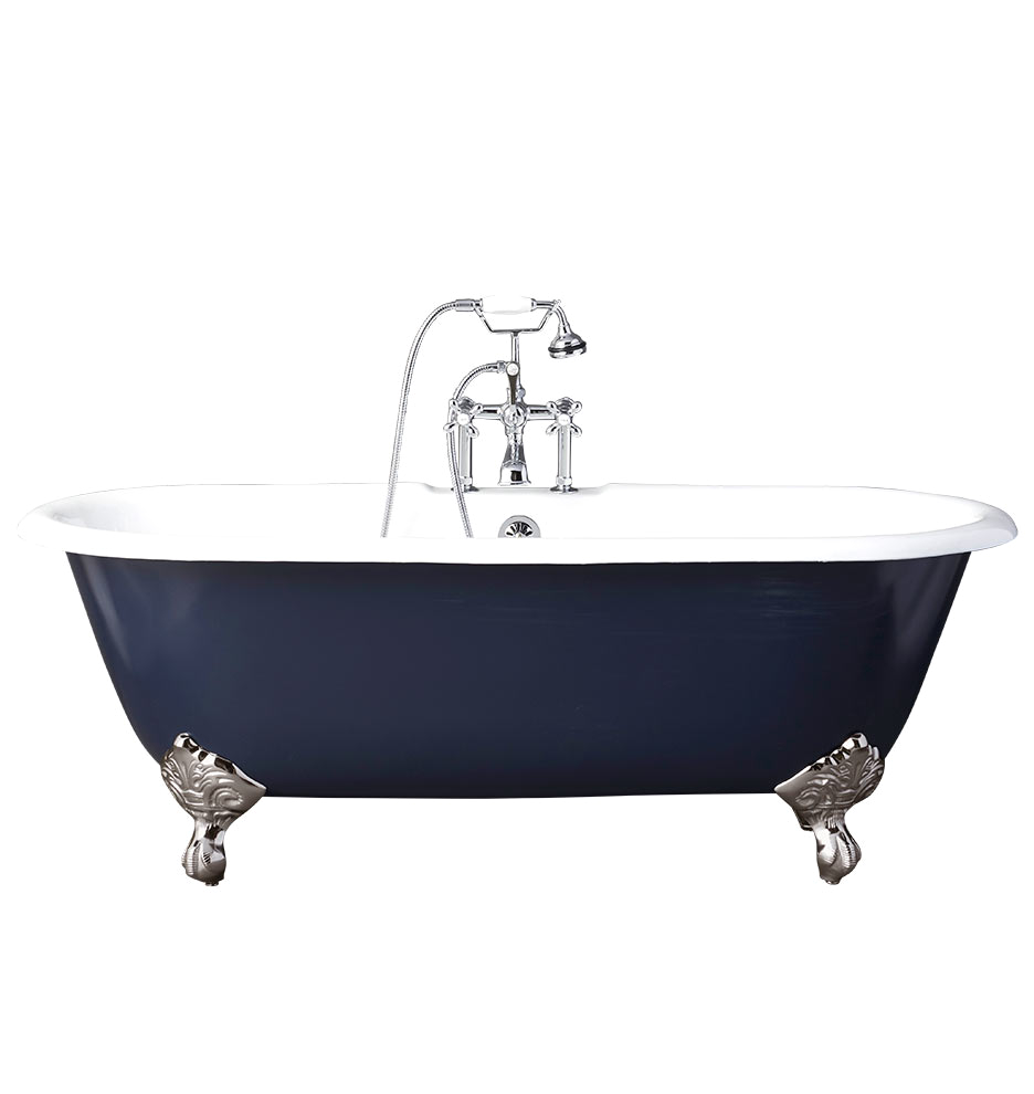 5 1 2 double ended clawfoot tub with navy exterior pn