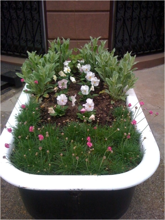 bathtub flower beds