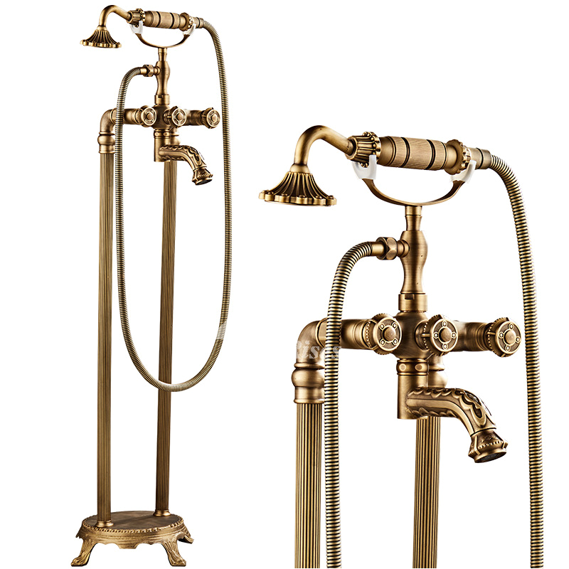 Clawfoot Bathtub Gold Antique Brass Floor Standing Clawfoot Bathtub Faucet Black