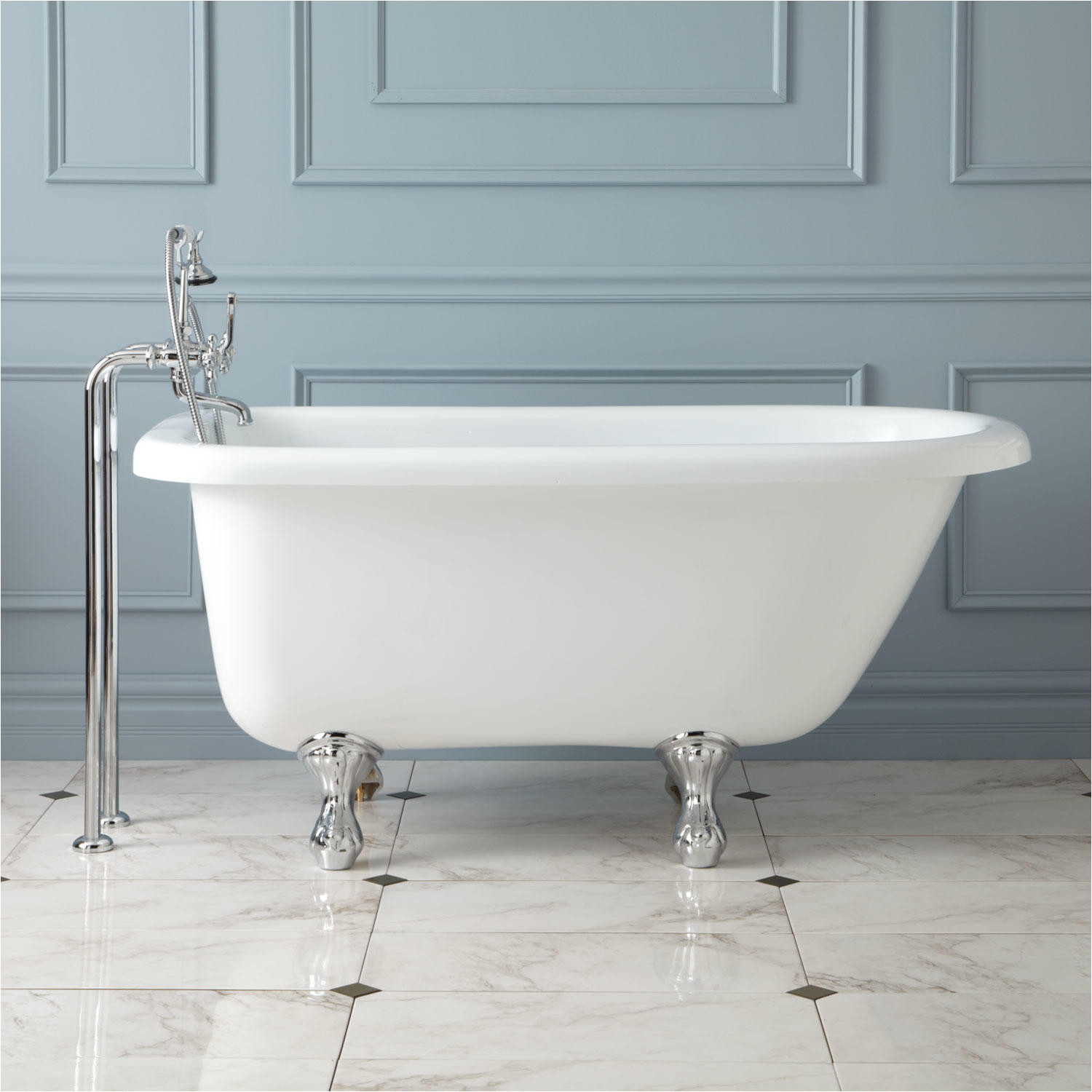 bennington acrylic roll top clawfoot tub extra deep extra wide interior