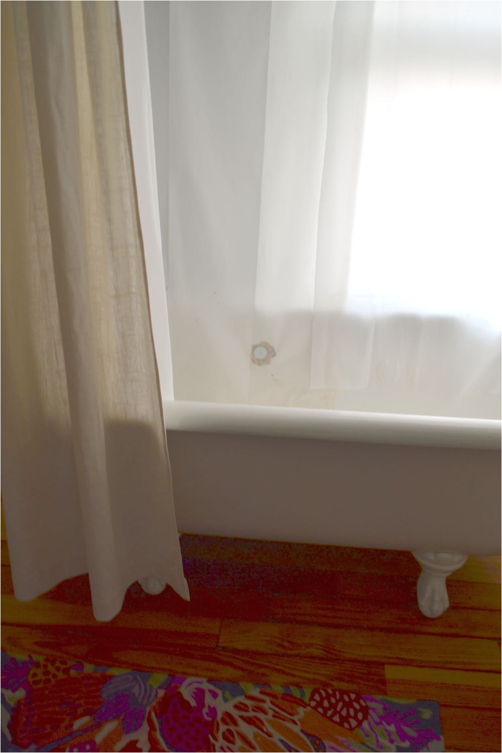 update clawfoot tub shower curtain liner idea