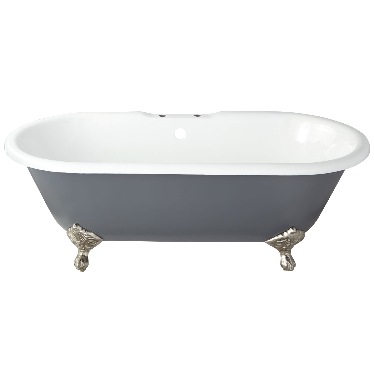 66 sanford cast iron clawfoot tub imperial feet dark gray