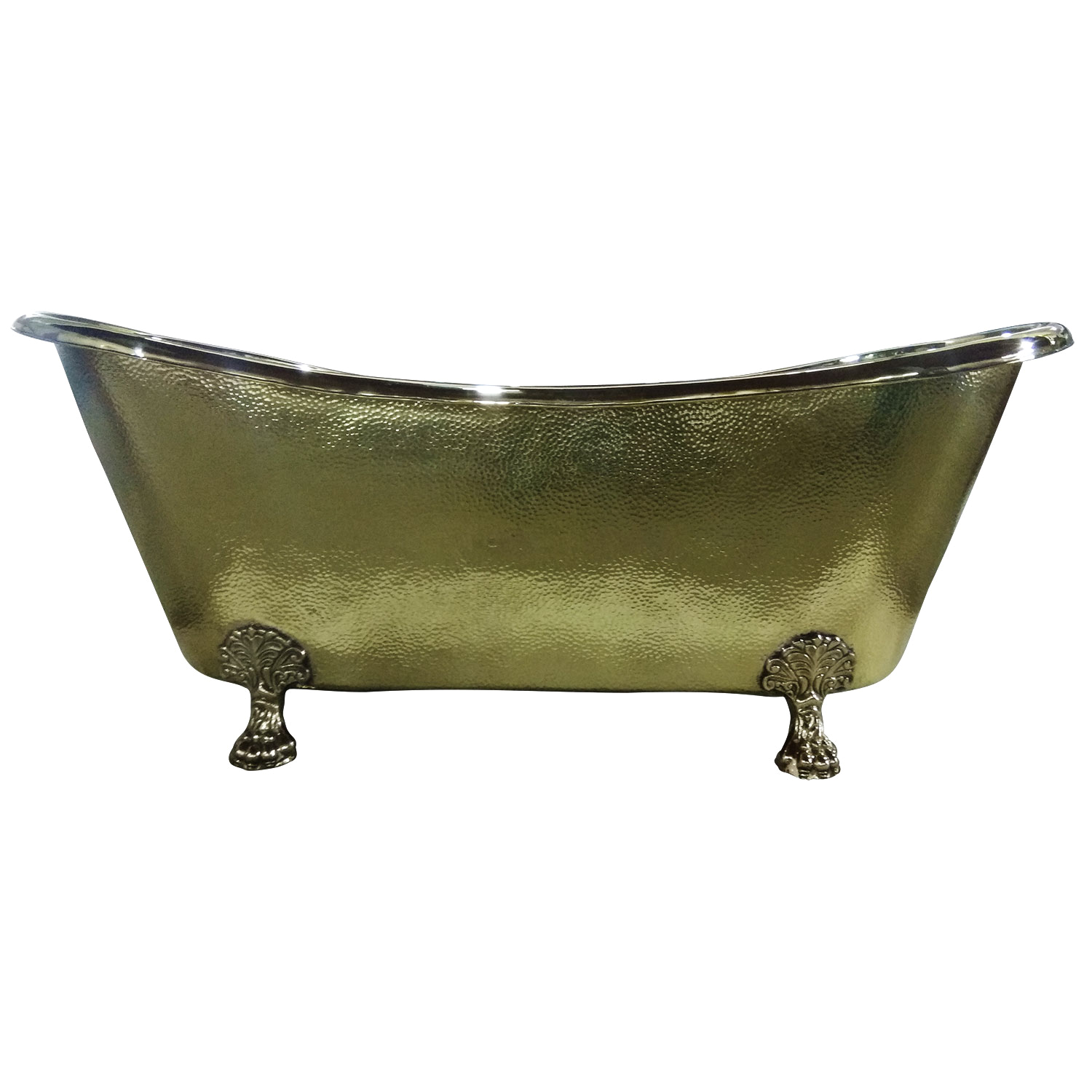 clawfoot brass bathtub hammered exterior