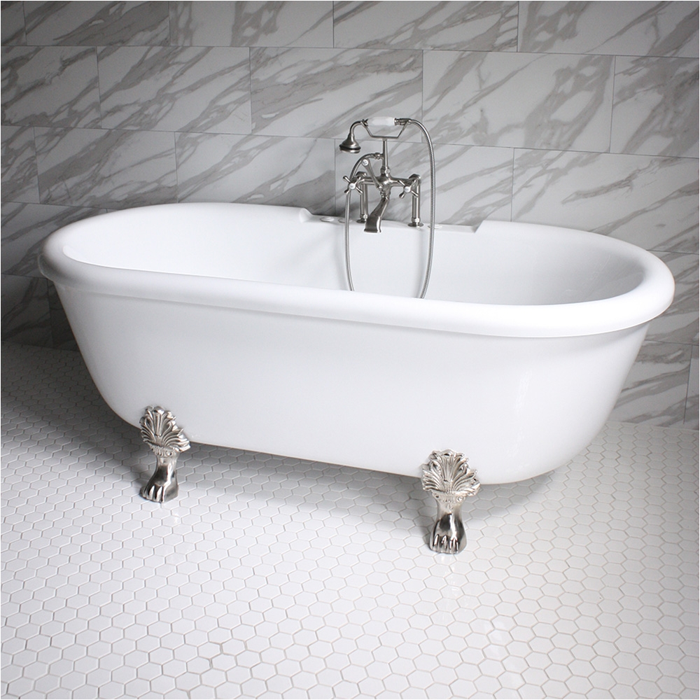 Clawfoot Bathtub with Jets Ss75w 75" Sansiro Water Jetted Double Ended Clawfoot Tub