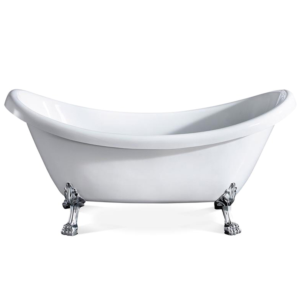 eviva stella 67 in white acrylic clawfoot bathtub