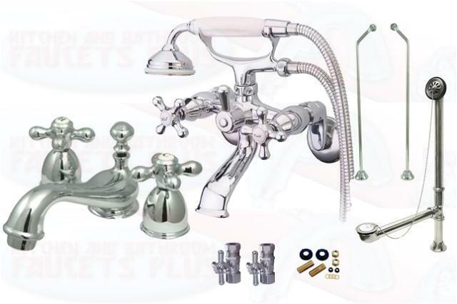 Clawfoot Tub Drain Kit Polished Chrome Clawfoot Tub Faucet Package Kit with Drain