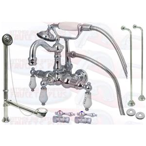kingston brass cck1010t1 chrome clawfoot tub faucet kit