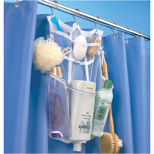 mesh shower rod organizer