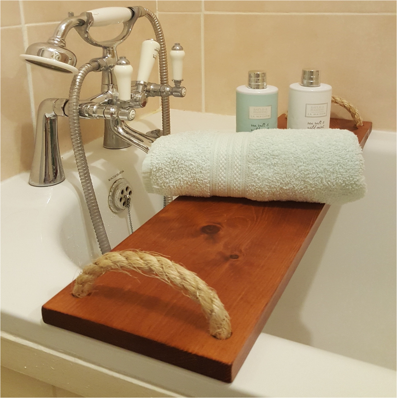 Clawfoot Tub Rack Pine Wood Bathtub Rack Bridge Wooden Handmade Clawfoot