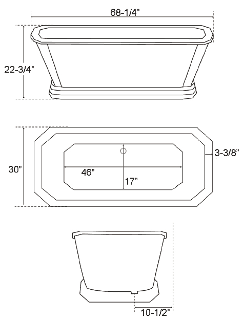 bathtub standard size