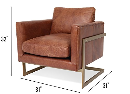 edloe finch ef z4 lc004 gustaaf modern leather accent chair lounge chair living room cognac brown