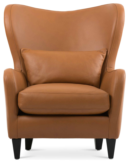 Cognac Leather Accent Chair Polo Cognac Tan Leather Armchair Transitional