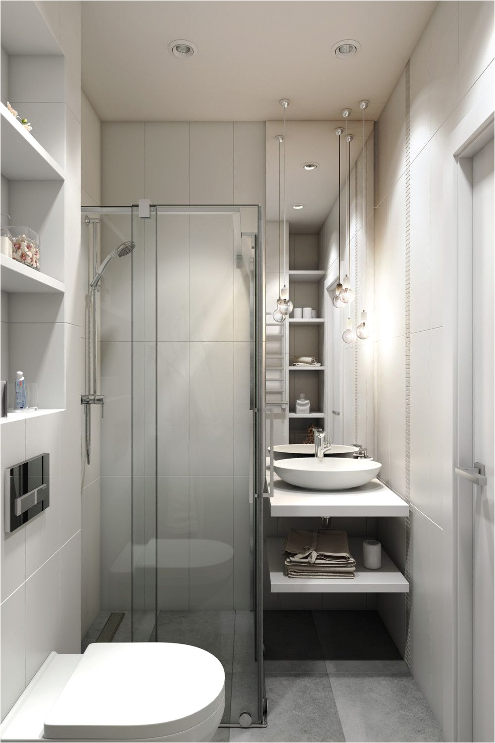 Compact Bathtubs Small Bathrooms 2 Small Apartment with Modern Minimalist Interior Design