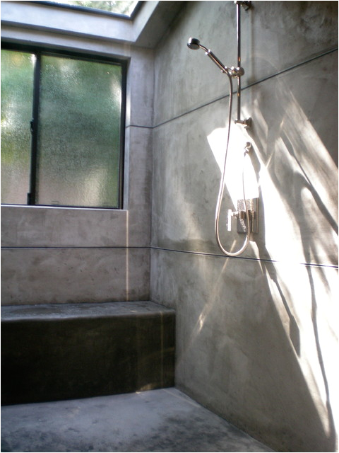 Concrete Shower modern bathroom los angeles