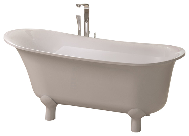 ADM White Stand Alone Resin Bathtub contemporary bathtubs