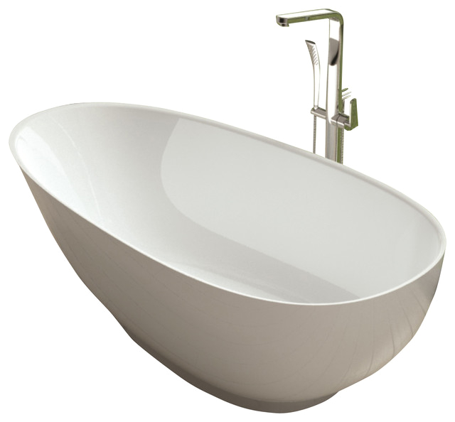 ADM White Stand Alone Solid Surface Stone Resin Bathtub Matte modern bathtubs