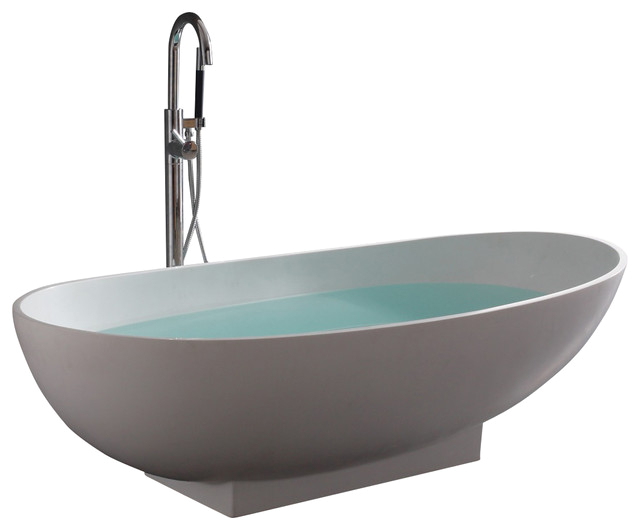 Contemporary Stand Alone Bathtub Stand Alone Resin Bathtub Modern Bathtubs by Adm