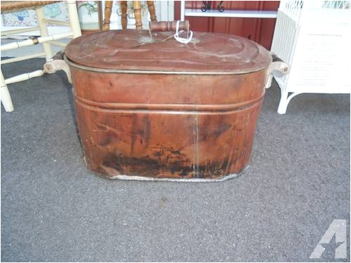 copper laundry tub garden planter with handles and lid vintage