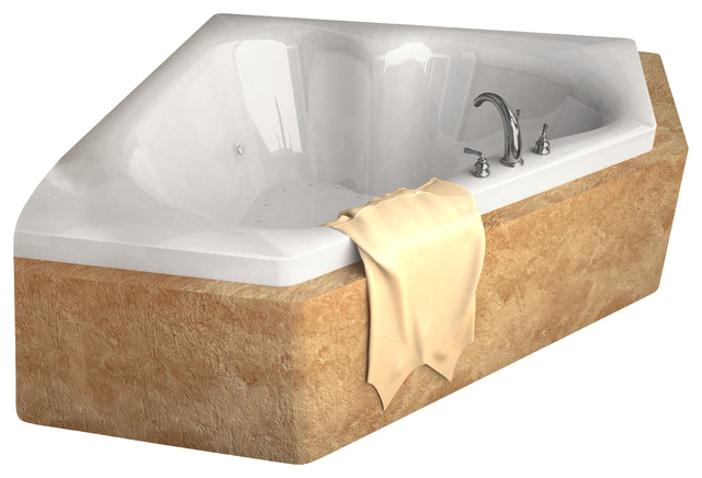 Venzi Tovila 60x60 Corner Bathtub with Center Drain contemporary bathtubs