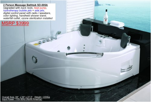 Corner Bathtubs with Jets 2 Person Whirlpool White Corner Bathtub Spa with 11