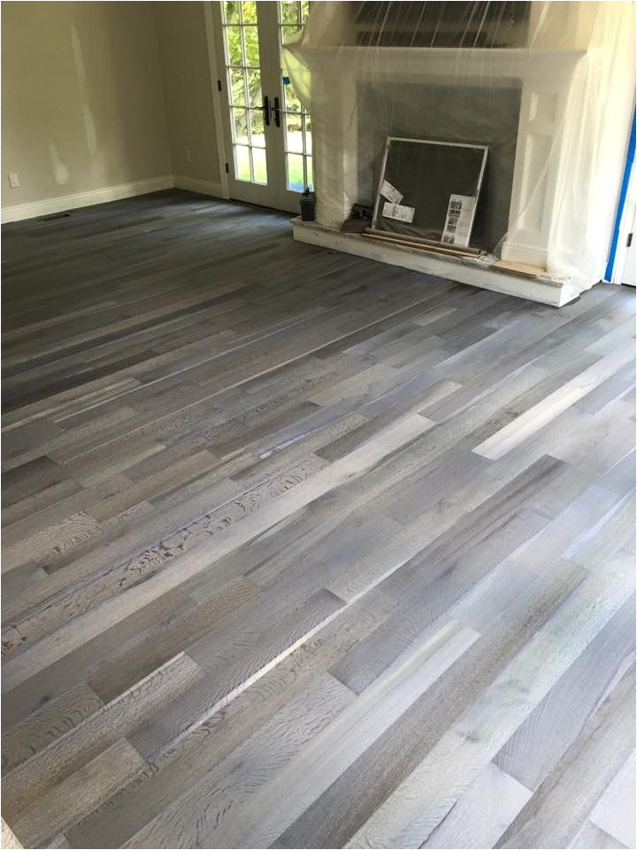 Dark Gray Stained Wood Floors Rubio Monocoat Fume On White Oak Design In 2019