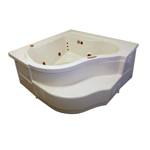 American Acrylic 60 x 60 Whirlpool Deep Corner Whirpool Tub BR 16W8 XCX1001