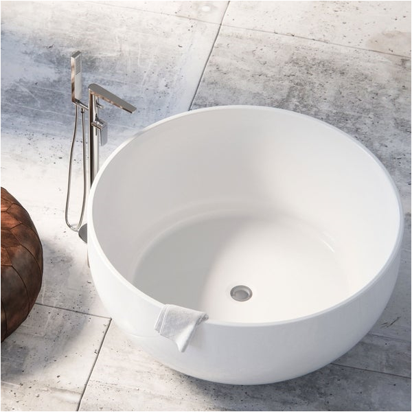 Deep Round Bathtubs Shop Maykke Vale 53 Inch Round 2 Person Deep soaking Tub