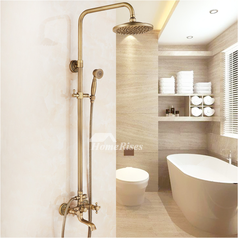 Different Types Of Bathtub Faucet Handles Shower Faucet Types Brushed Gold Carved Single Handle Bathroom