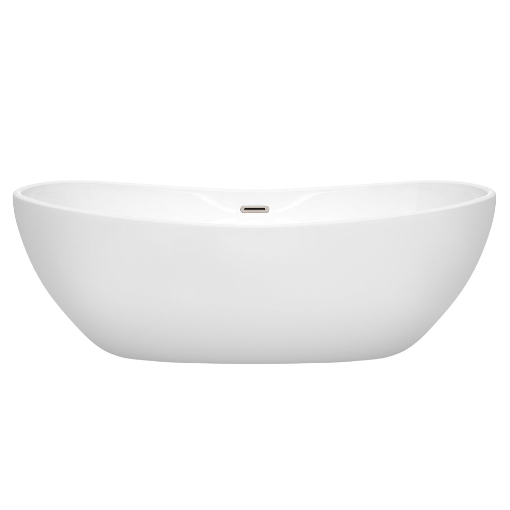 Drain for Freestanding Bathtub 70" Freestanding Bathtub In White Drain and Overflow Trim