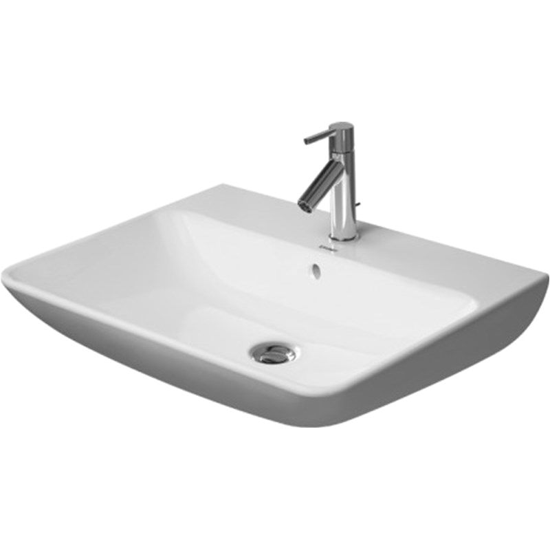 drvt washbasin 650mm me by starck white with of with tp 1 th