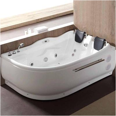 eago am124 l 71 double corner acrylic white jetted whirlpool bathtub