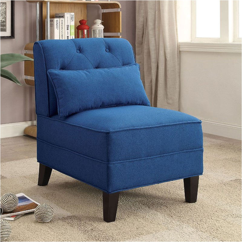 Electric Blue Accent Chair Susanna Accent Chair W Pillow Blue Acme Furniture