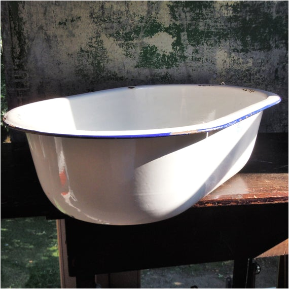 enamelware baby bathtub heavy white ref=market