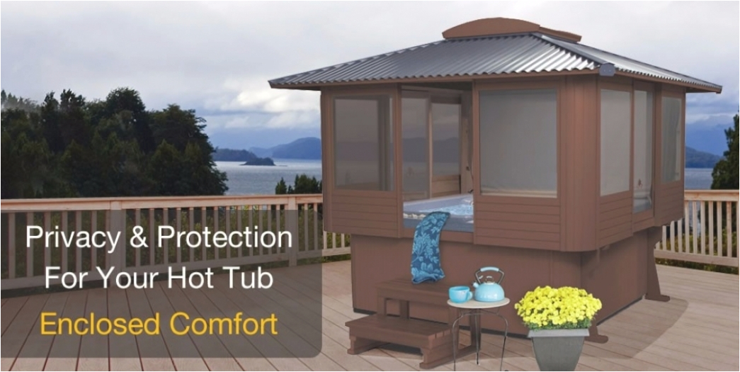 enclosed hot tub gazebo